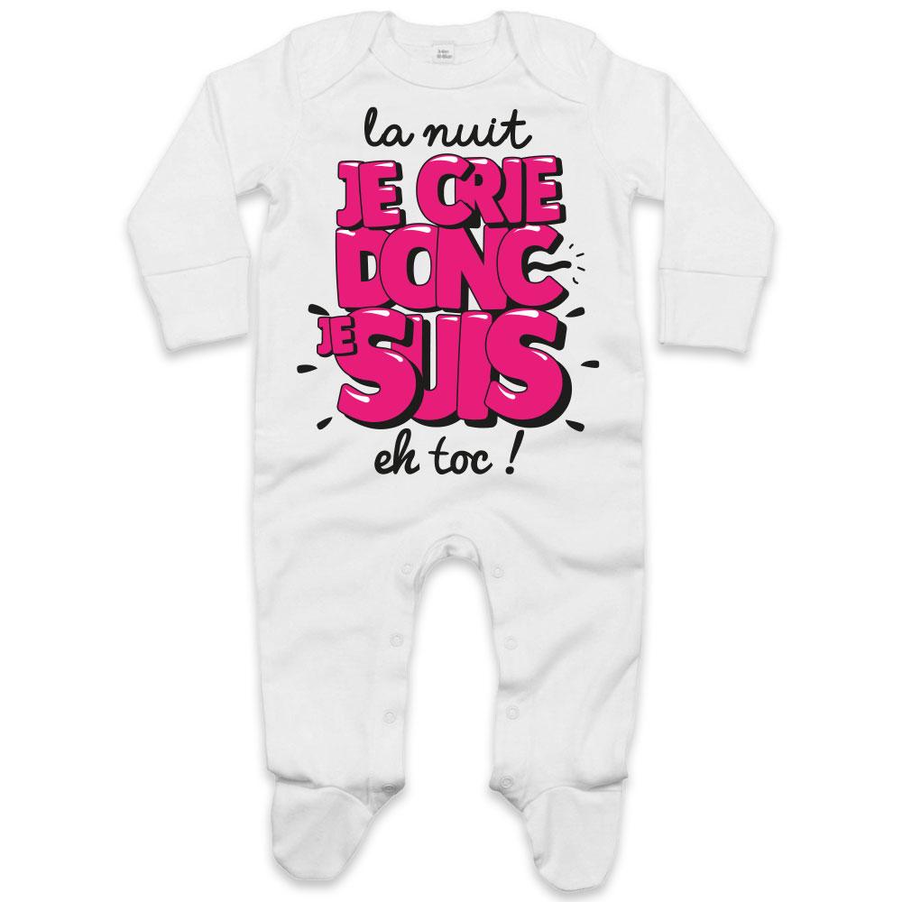 pyjama bebe fille a message humoristique - gemo x les vilaines filles rose  bebe